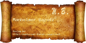 Manheimer Bazsó névjegykártya